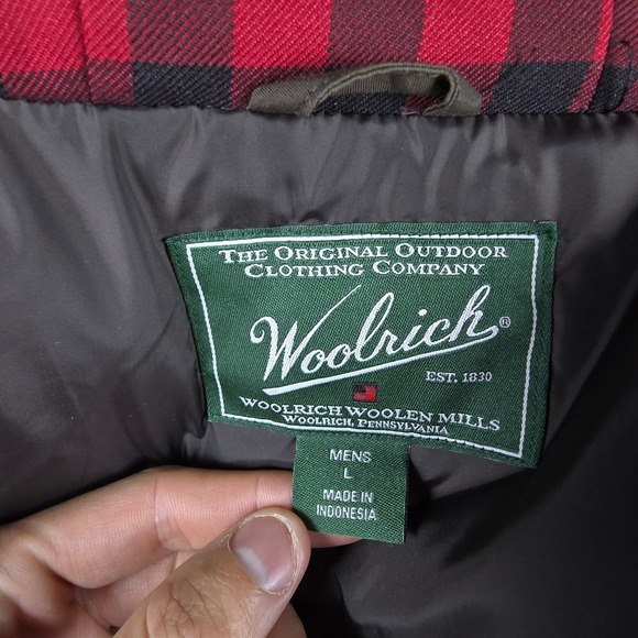 Woolrich Men's Dark Brown Down Insulated Faux Fur Hooded Parka Jacket Size L - Picture 3 of 16